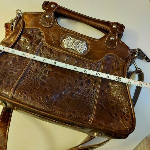 Vintage* MC Marc Chantal Croc Embossed Handbag Satchel - Picture 9 of 11